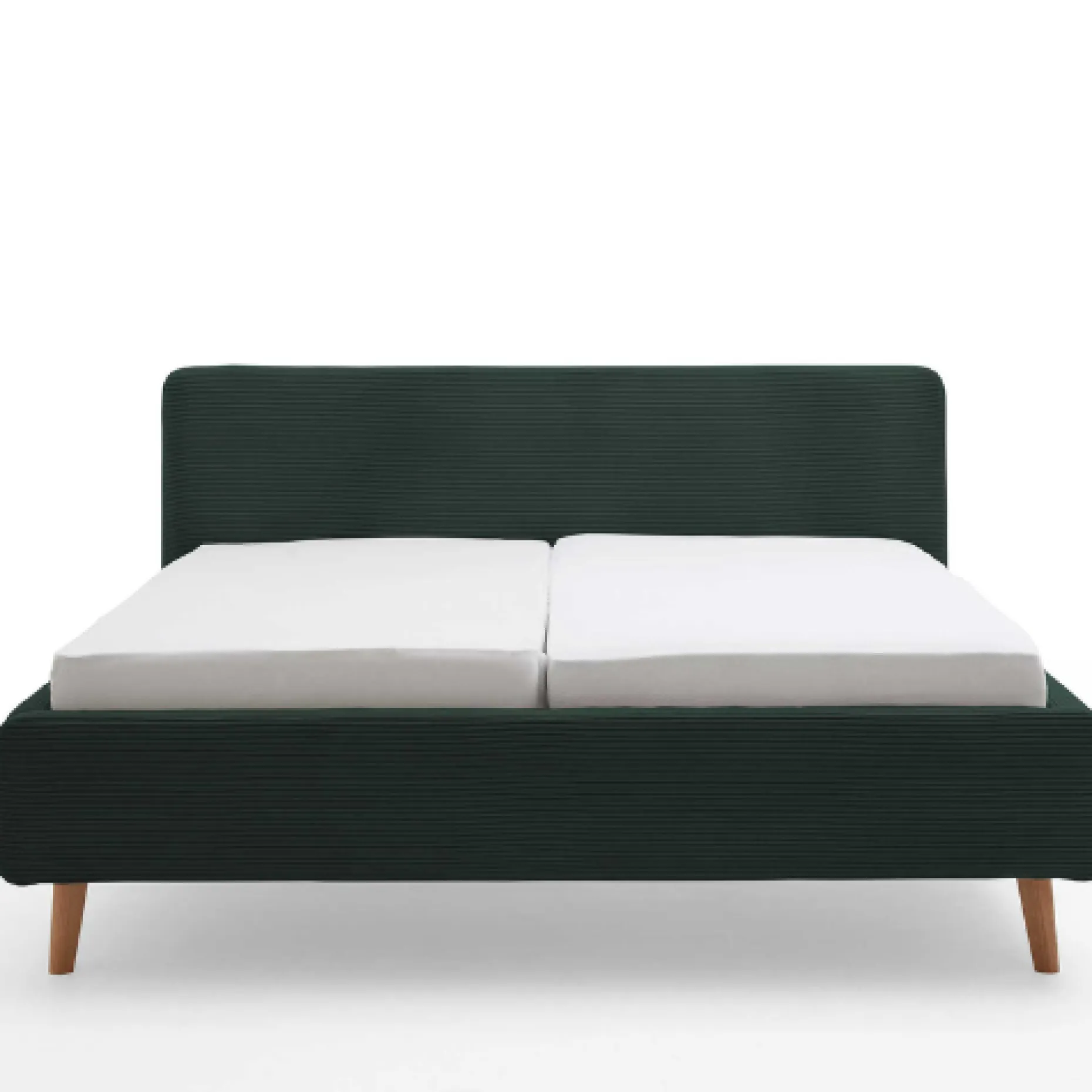 Doppelbett Madras 180x200cm Rippensamt - dunkelgrün