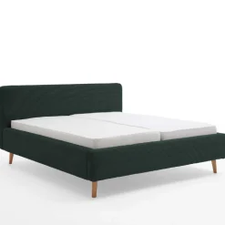 Doppelbett Madras 180x200cm Rippensamt - dunkelgrün