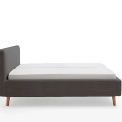 Doppelbett Madras 180x200cm Rippensamt - grau