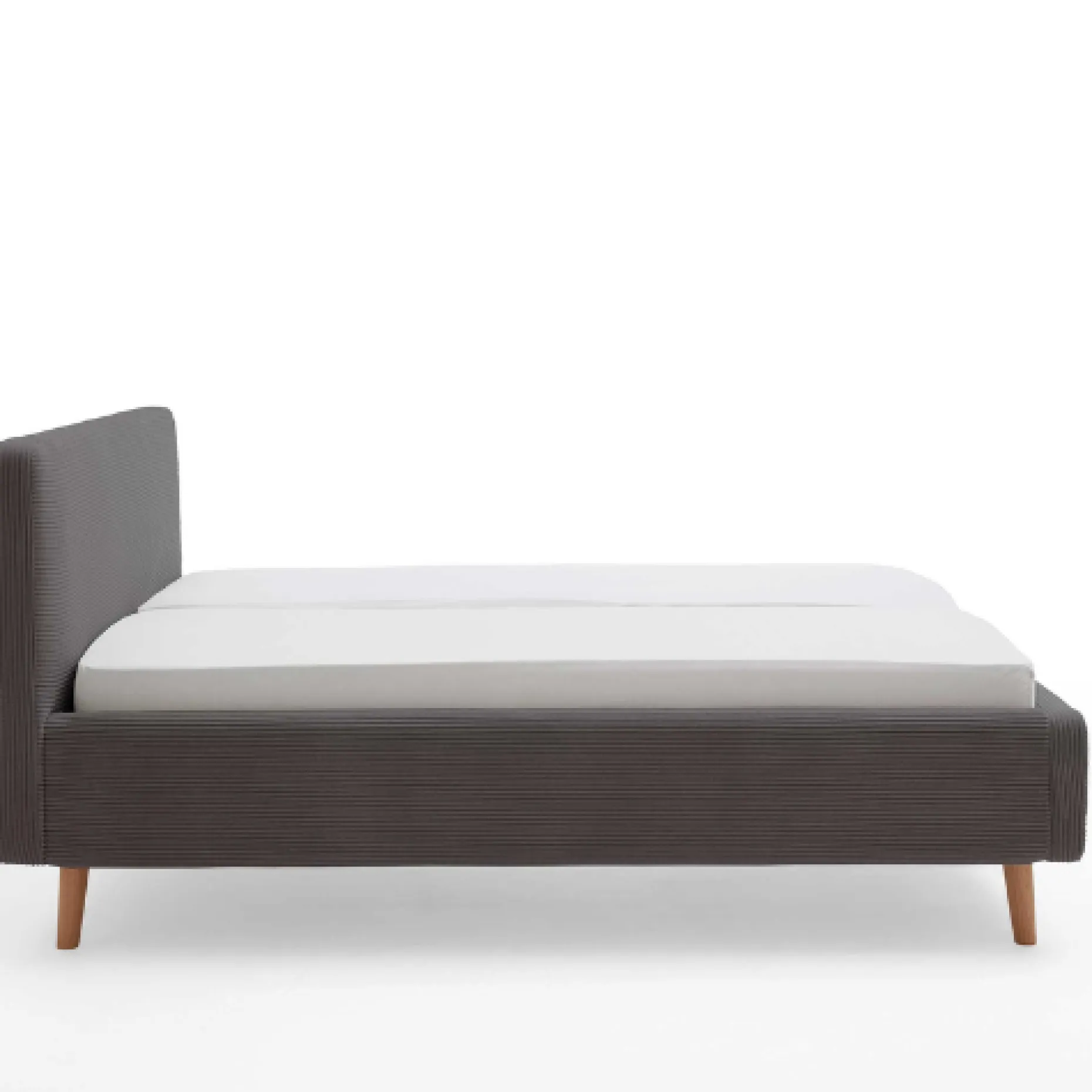 Doppelbett Madras 180x200cm Rippensamt - grau