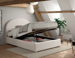 Doppelbett Maeva mit Nachttischen - 140x200cm - mit Stauraum - weiß