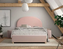 Doppelbett Maeva mit Nachttischen - 140x200cm - mit Lagerung - rosa