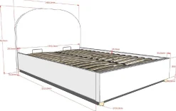 Doppelbett Maeva mit Nachttischen - 140x200cm - mit Lagerung - rosa