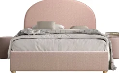 Doppelbett Maeva mit Nachttischen - 140x200cm - mit Lagerung - rosa