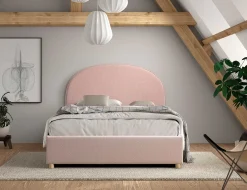 Doppelbett Maeva mit Nachttischen - 140x200cm - mit Lagerung - rosa