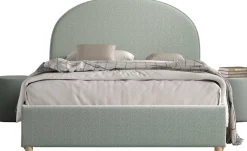 Doppelbett Maeva mit Nachttischen - 140x200cm - mit Stauraum - grün