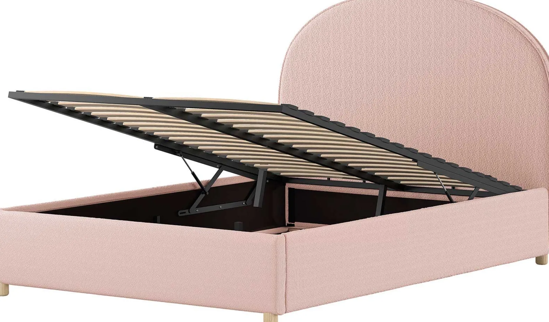 Doppelbett Maeva - 140x200cm - mit Lagerung - rosa