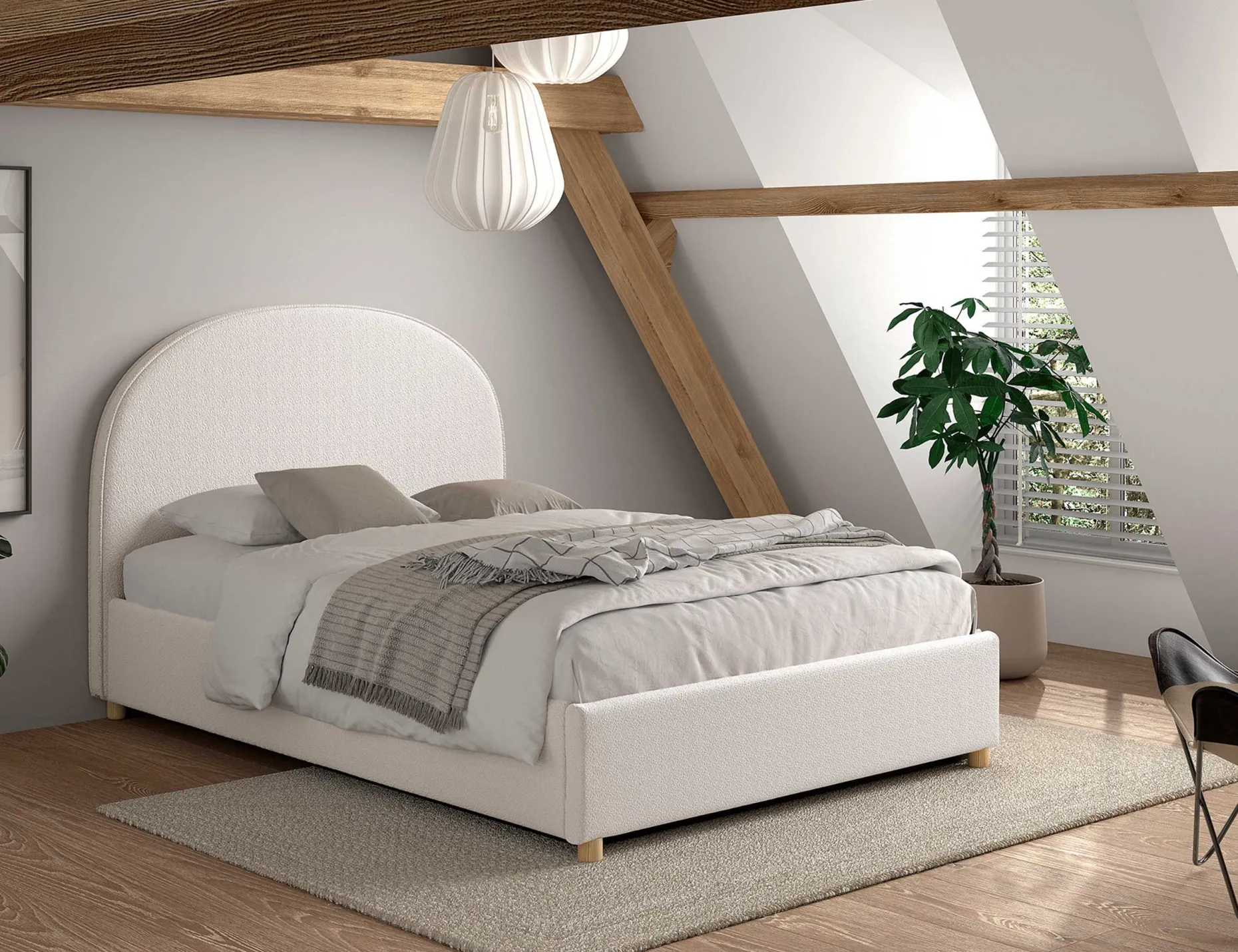 Doppelbett Maeva - 140x200cm - mit Stauraum - weiß