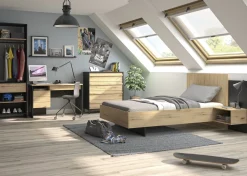 Doppelbett Mimizan | 120 x 200 cm | Helvezia Oak Design