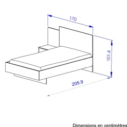 Doppelbett Mimizan | 120 x 200 cm | Helvezia Oak Design