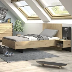 Doppelbett Mimizan | 120 x 200 cm | Helvezia Oak Design