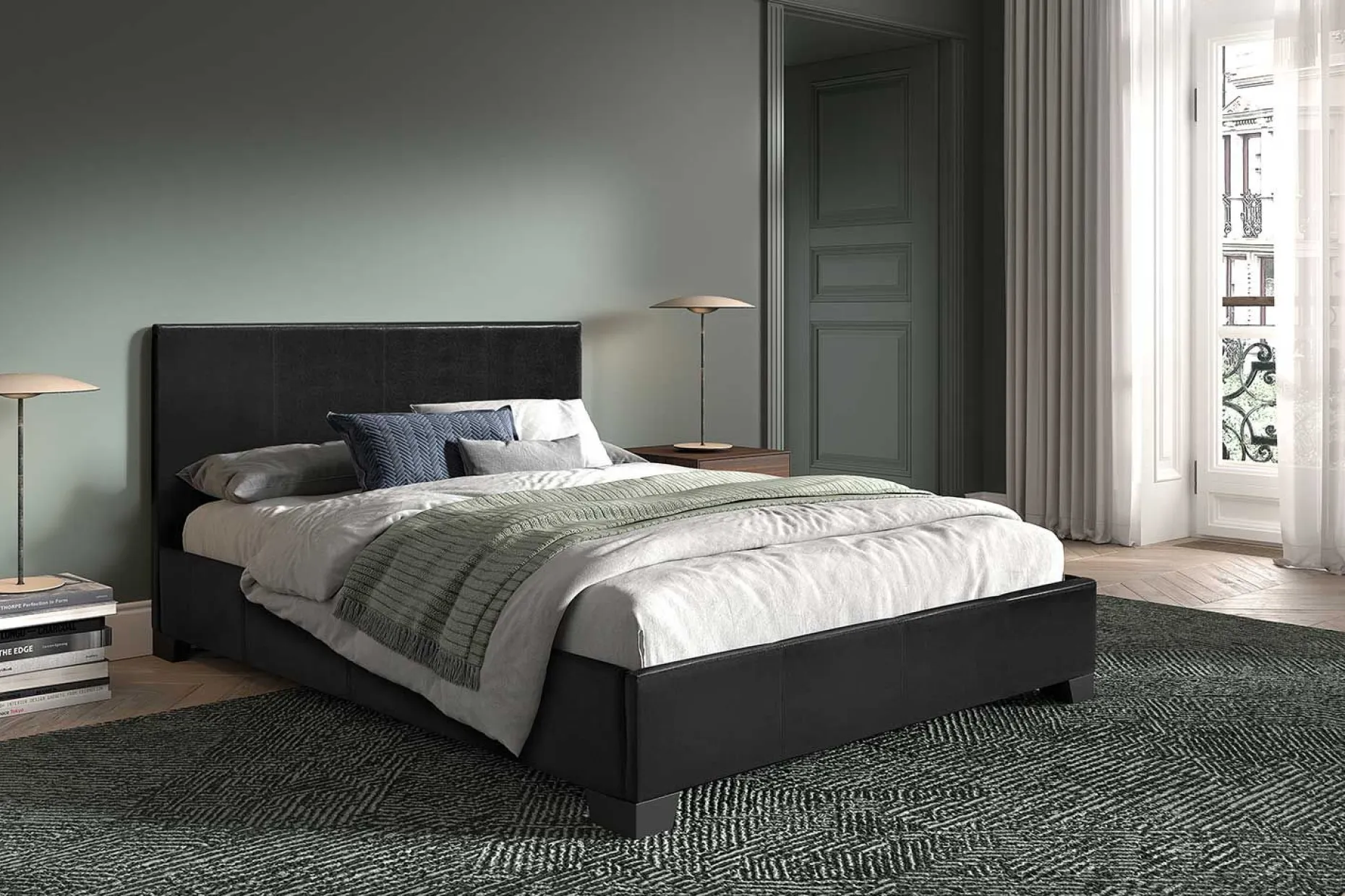 Doppelbett Miro 140x200 - schwarz
