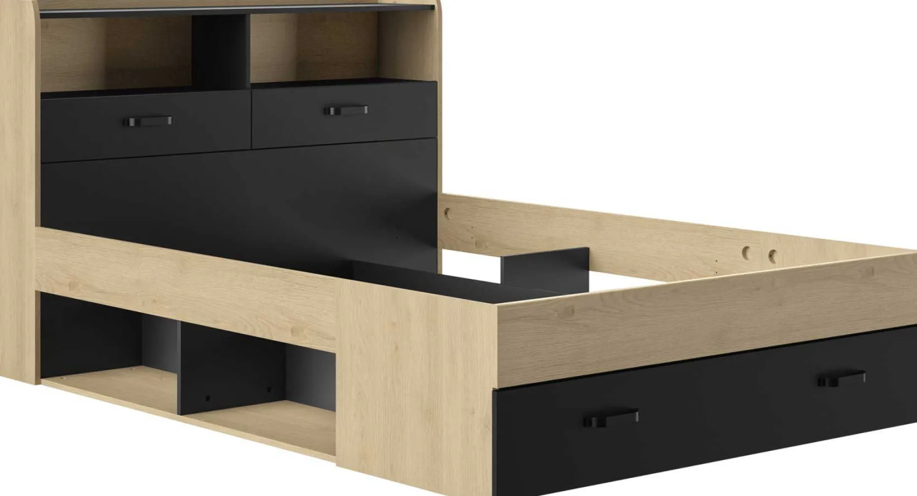 Doppelbett mit Schubladen Sabia | 140 x 190 | Design Châtaignier