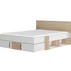 Doppelbett mit Stauraumschubladen Swivel | 160 x 194 x 80 cm | Eiche Blond Design