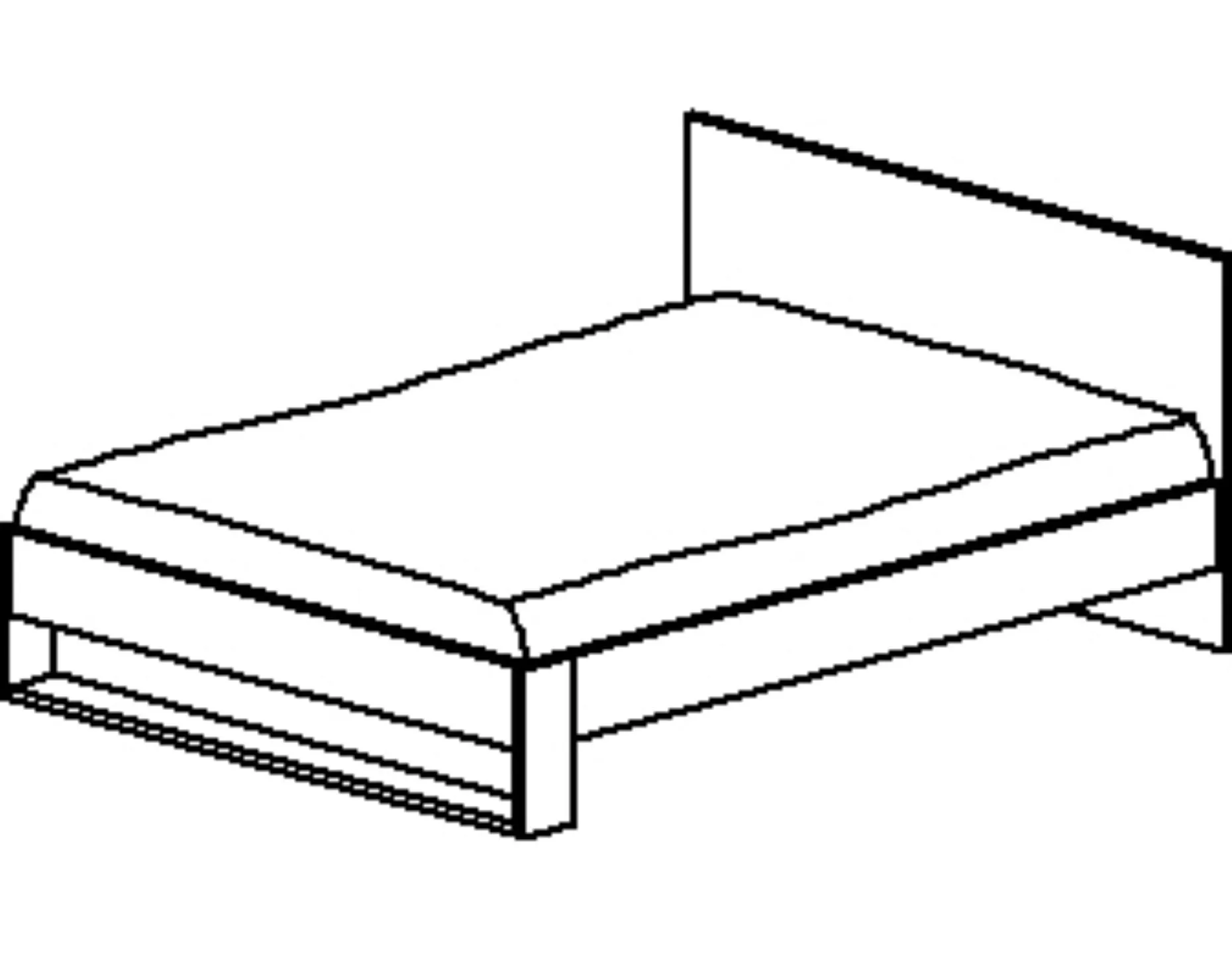 Doppelbett Nael - 140x190cm - Eiche Dekor/schwarz