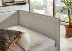 Doppelbett Ollie | Mit Rückenlehne | 140 x 200 cm | Beige Design