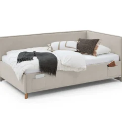 Doppelbett Ollie | Mit Rückenlehne | 140 x 200 cm | Beige Design