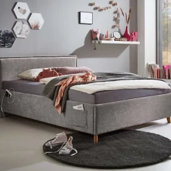 Doppelbett Ollie | 140 x 200 cm | Design Grau