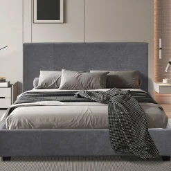 Doppelbett Romano - 140x200cm - mit Lattenrost - grau