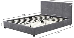Doppelbett Romano - 140x200cm - mit Lattenrost - grau