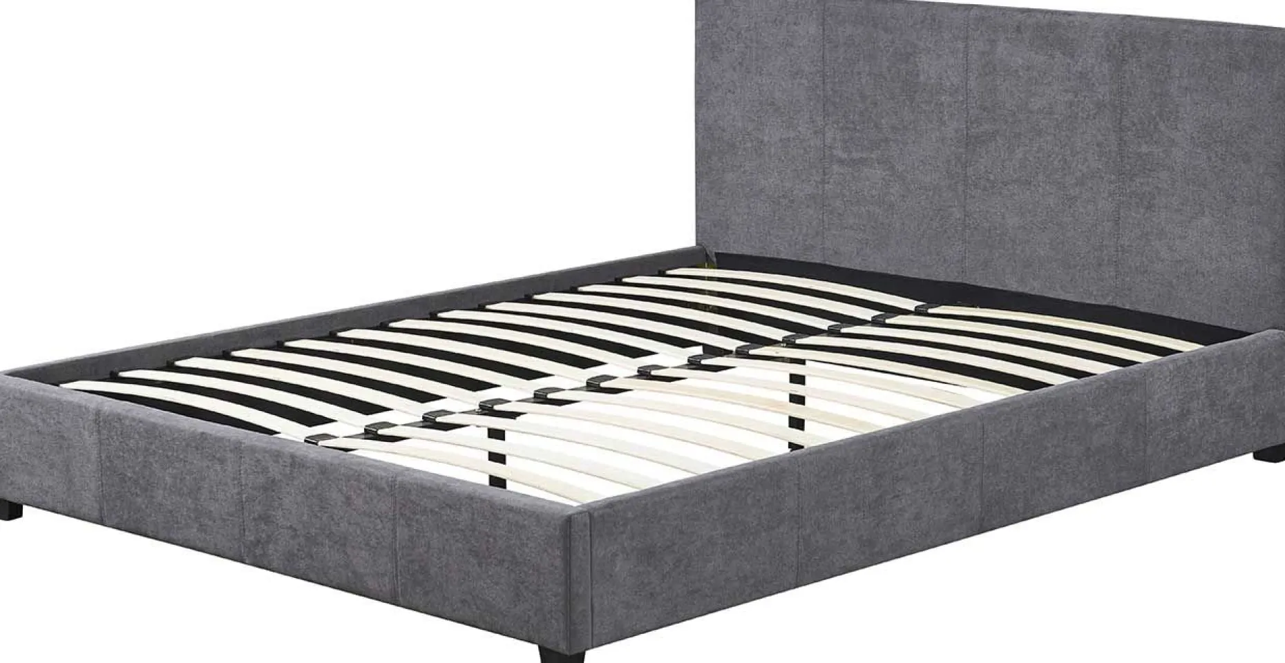 Doppelbett Romano - 140x200cm - mit Lattenrost - grau