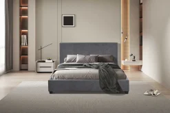 Doppelbett Romano - 140x200cm - mit Lattenrost - grau