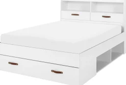 Doppelbett Sabri 140x190cm, 3 Schubladen - weiß