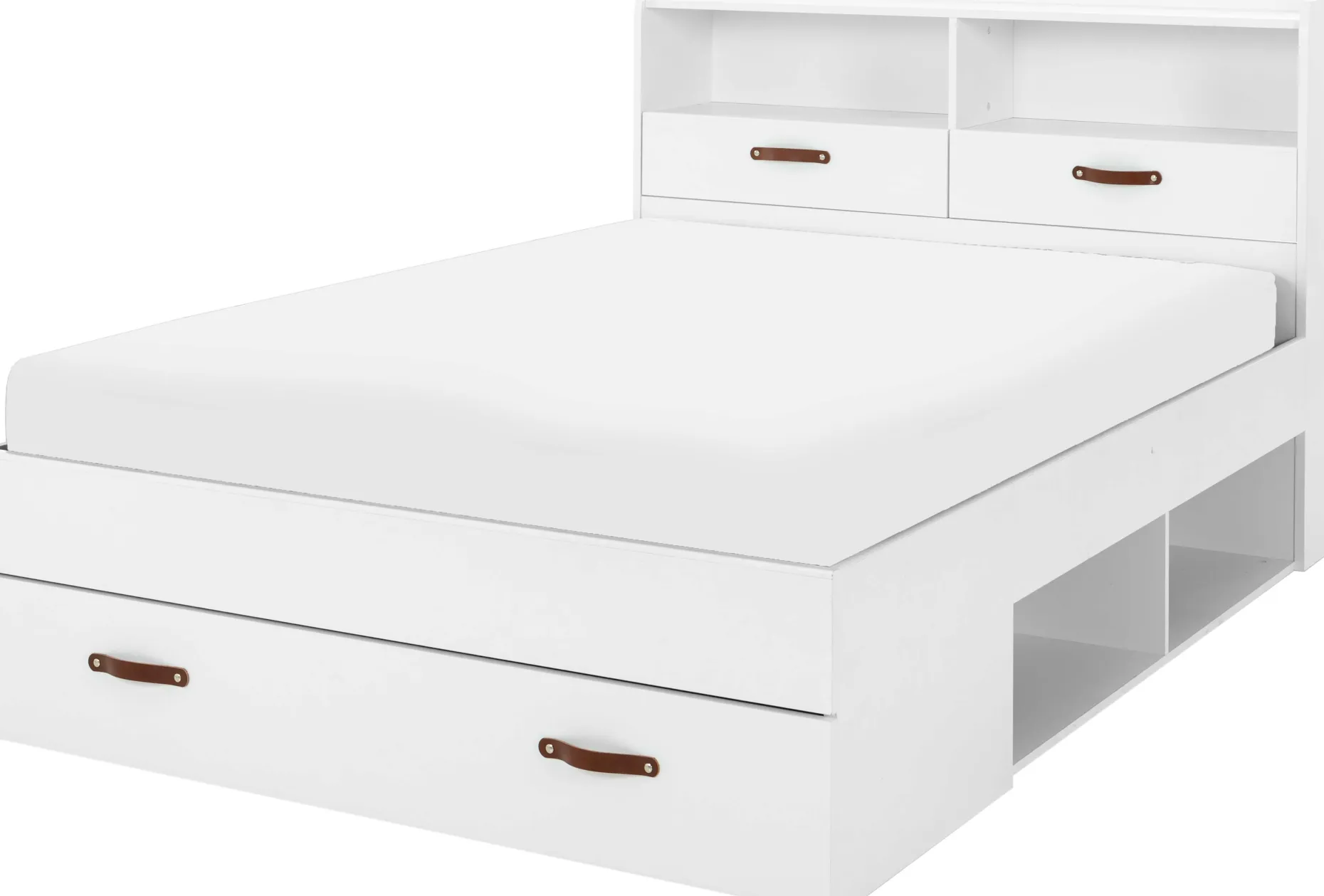 Doppelbett Sabri 140x190cm, 3 Schubladen - weiß