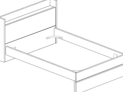 Doppelbett Sanna 180x200 - Dekor Eiche hell/ schwarz