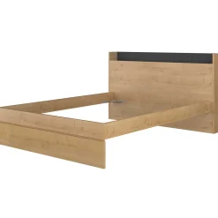 Doppelbett Sanna 160x200 - Dekor Eiche hell/schwarz