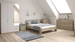 Doppelbett Spectre - 140x190/200cm - Eiche Dekor