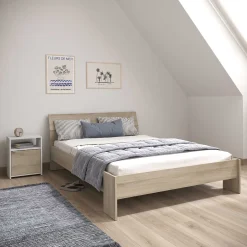 Doppelbett Spectre - 140x190/200cm - Eiche Dekor