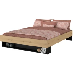 Doppelbett Stamp | 206 x 163,8 x 37,7 cm | Artisan Oak Brown