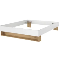 Doppelbett Stamp | 206 x 163,8 x 37,7 cm | Artisan Oak White