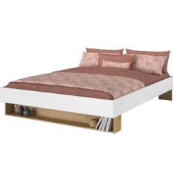 Doppelbett Stamp | 206 x 163,8 x 37,7 cm | Artisan Oak White