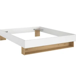 Doppelbett Stamp | 206 x 163,8 x 37,7 cm | Artisan Oak White
