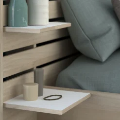 Doppelbett Tokio 160x200cm-Eiche Dekor/Weiß