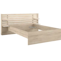 Doppelbett Tokio 160x200cm-Eiche Dekor/Weiß