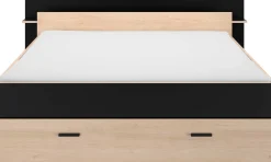 Doppelbett Tonight - 180x200cm - mit Schubladen - Eiche Dekor/schwarz