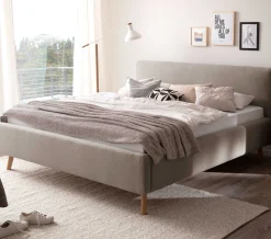 Doppelbett Tony 180x200cm mit Stauraum - taupe