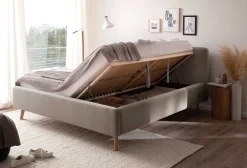 Doppelbett Tony 180x200cm mit Stauraum - taupe