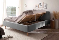 Doppelbett Tony 160x200cm mit Stauraum - grau