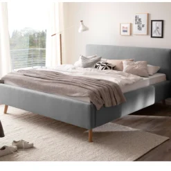 Doppelbett Tony 180x200cm mit Stauraum - grau