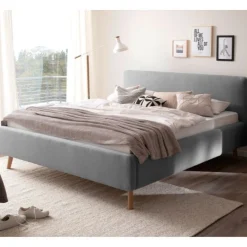 Doppelbett Tony 180x200cm mit Stauraum - grau