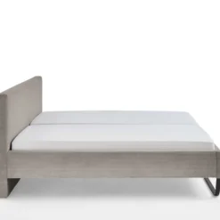 Doppelbett Velma 180x200cm Rippensamt - taupe