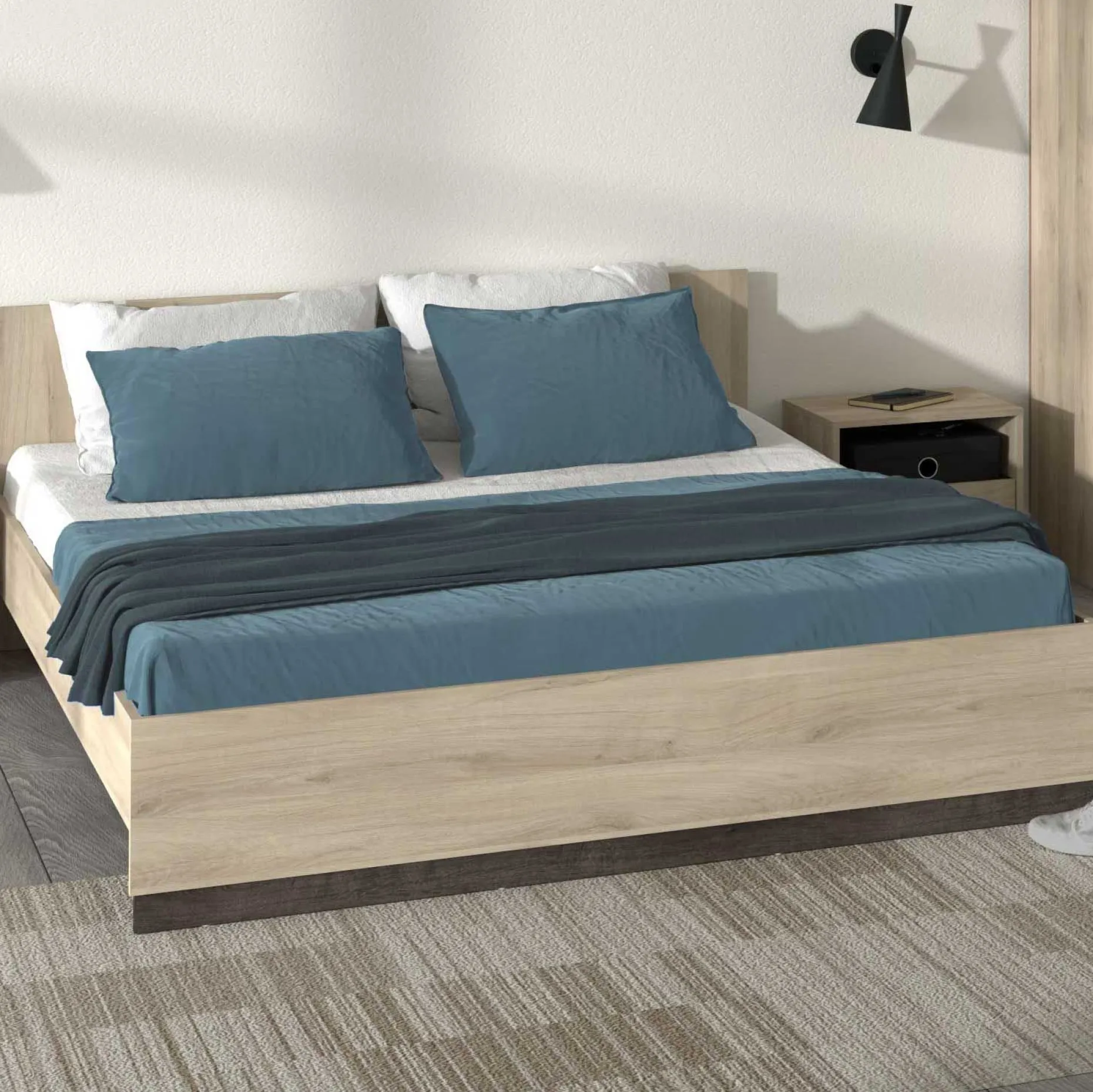 Doppelbett Watson | 188,3 x 204,3 x 71,7 cm | Braun
