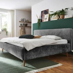 Doppelbett Younes 180x200cm mit Stauraum - anthrazit