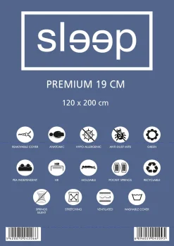 Doppelmatratze Premium Plus 120x200x19cm - Taschenfederkern