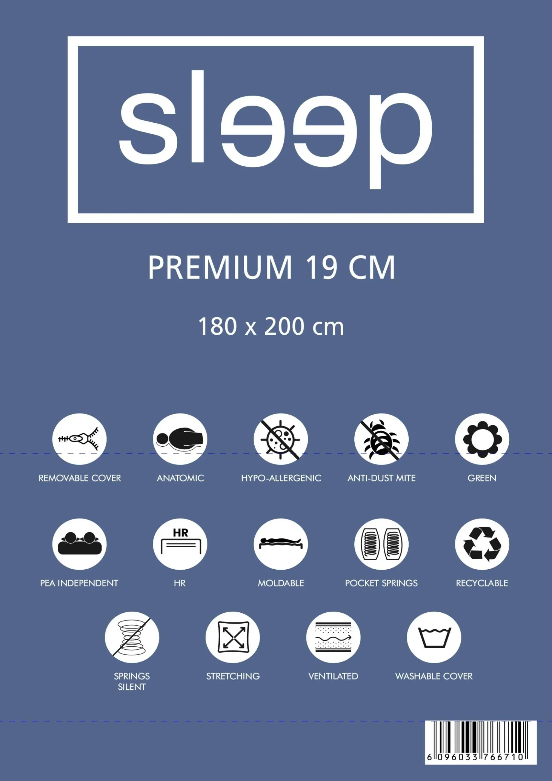 Doppelmatratze Premium Plus 180x200x19cm - Taschenfederkern