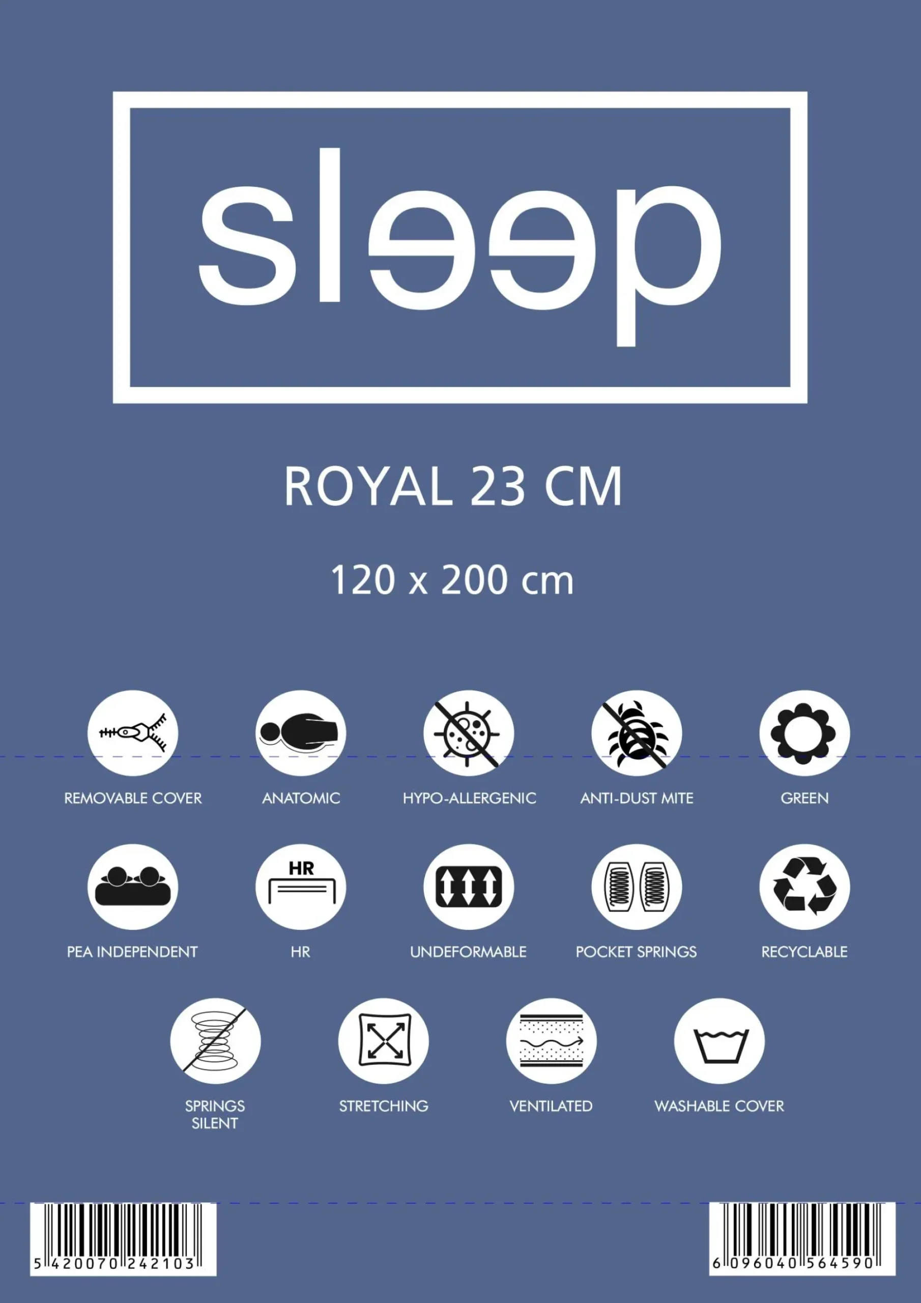 Doppelmatratze Royal 120x200x23cm - Taschenfederkern
